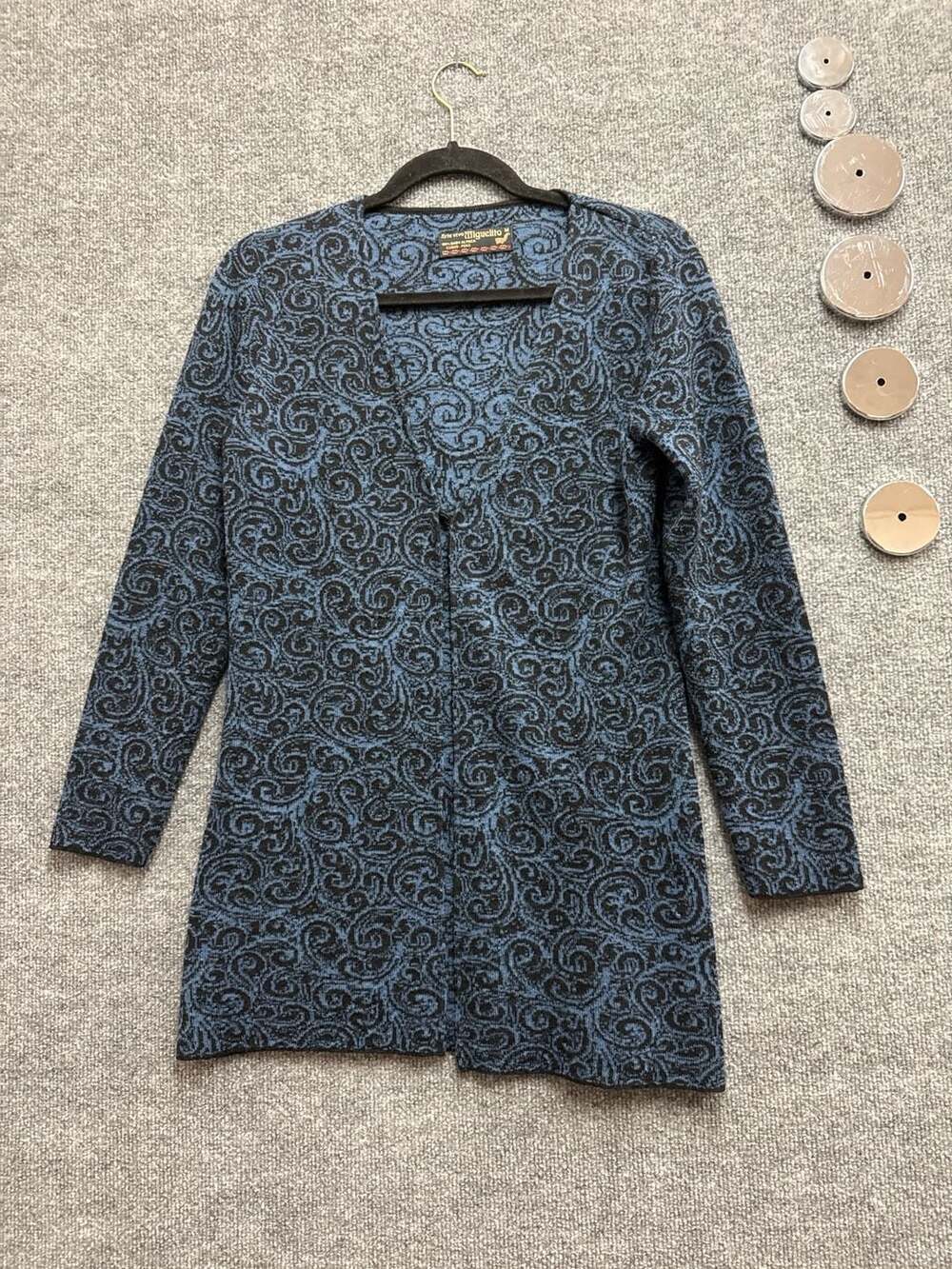 Arte vivo Miguelito 100% Baby Alpaca Swirl Pattern Longline Cardigan Size M